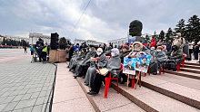 Ветераны приняли участие в параде на День Победы в Улан-Удэ